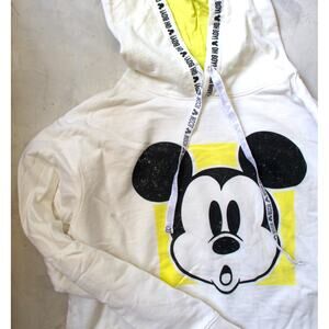 Disney Mickey Mouse Hoodie Unisex Small Y2K Retro Streetwear Neon Kidcore